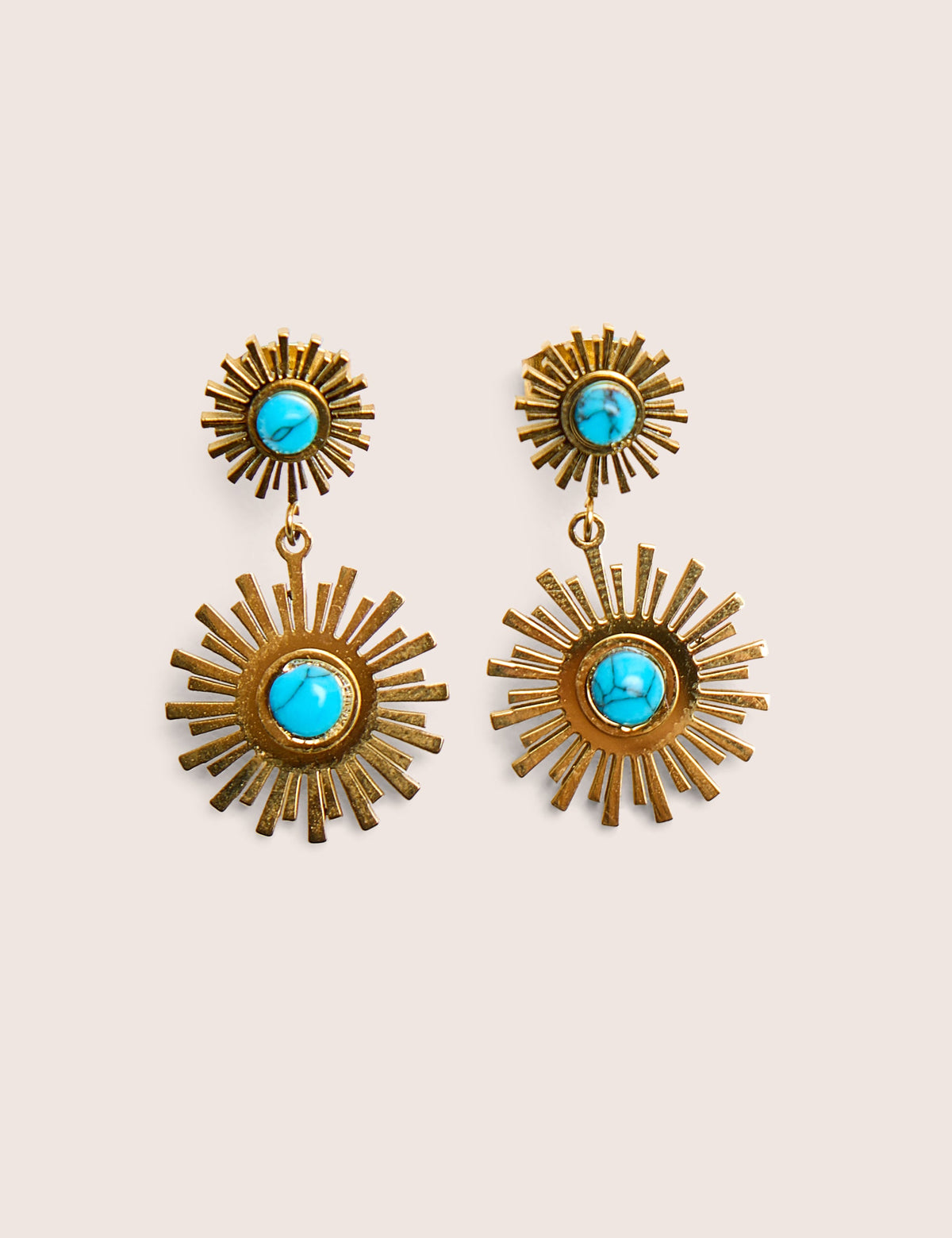 Gold Plated Star Resin Earrings
