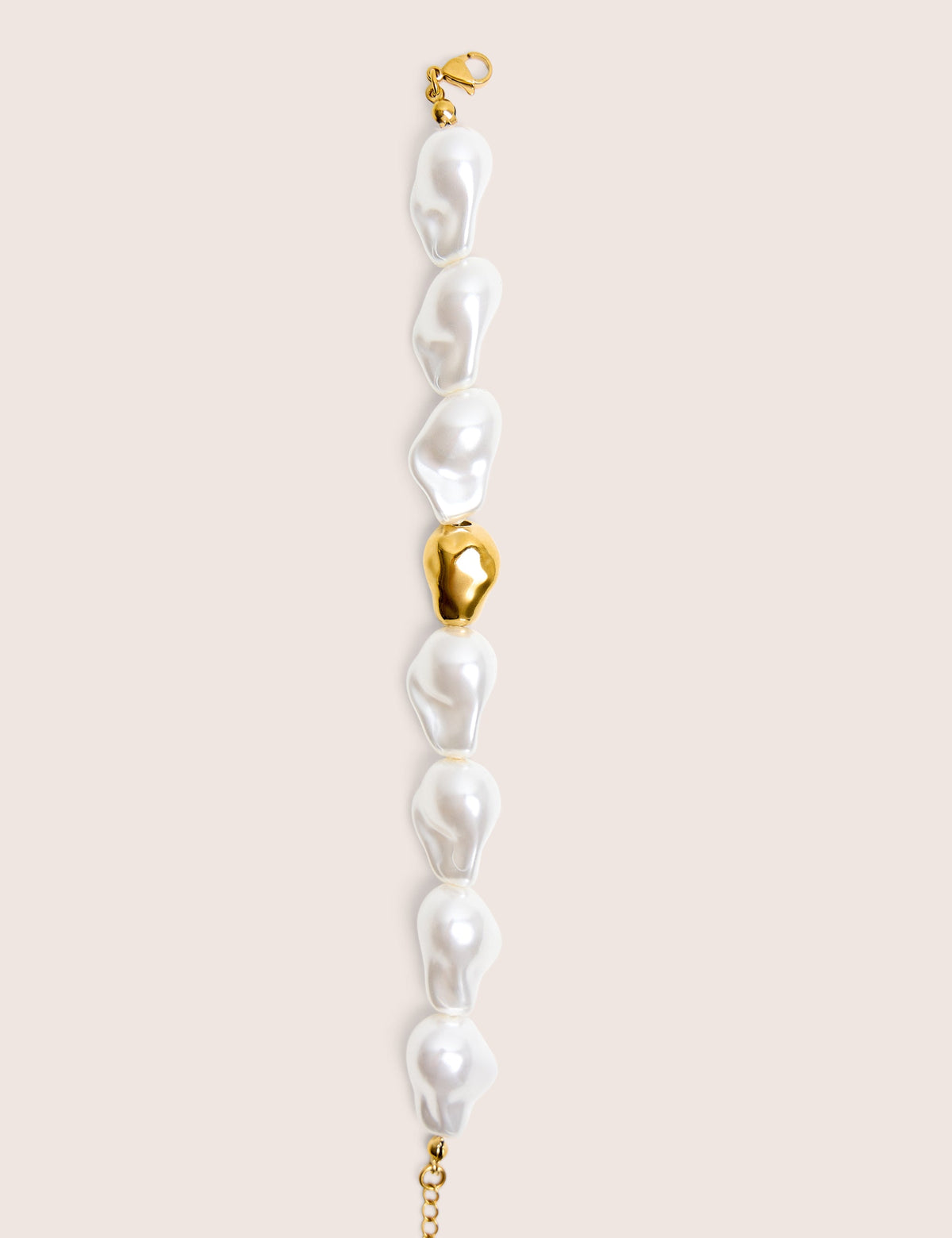 Gold Plated Adjustable Pearl Bracelet