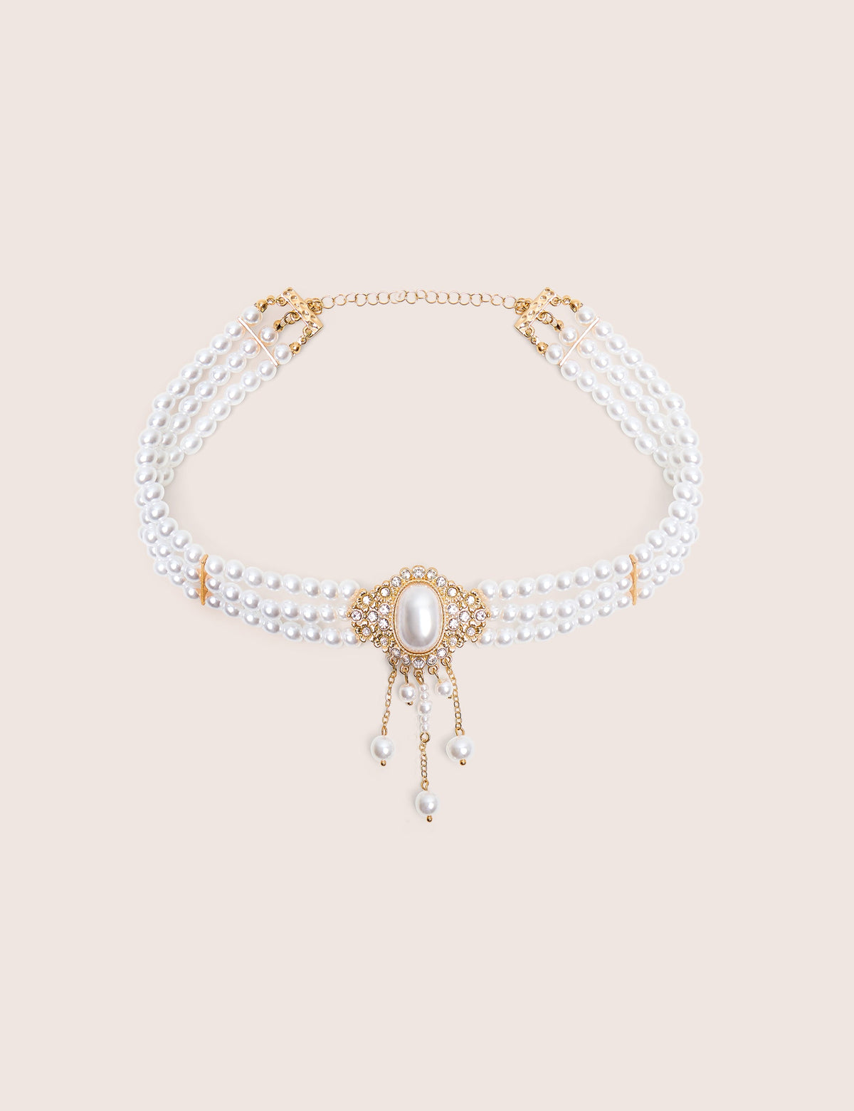 Pearl Choker With Diamante Detail