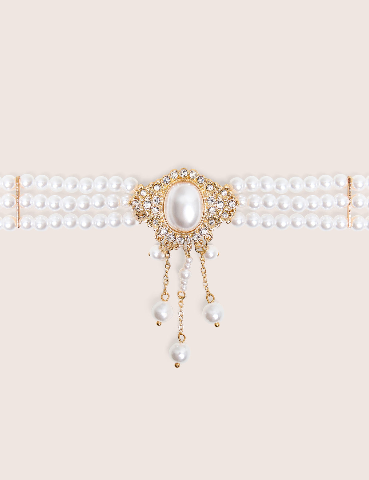 Pearl Choker With Diamante Detail