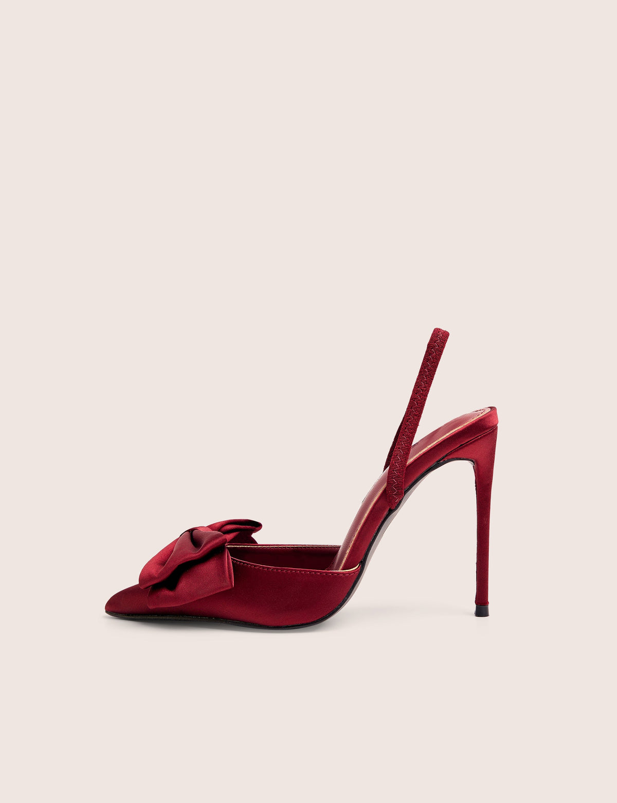 Pepper Burgundy Bow Detail Slingback High Heels