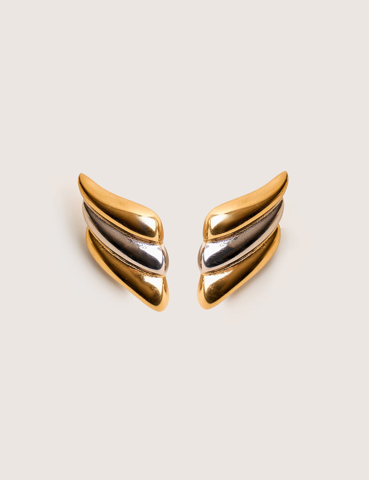 Mixed Metal Wings Earrings Gold & Silver