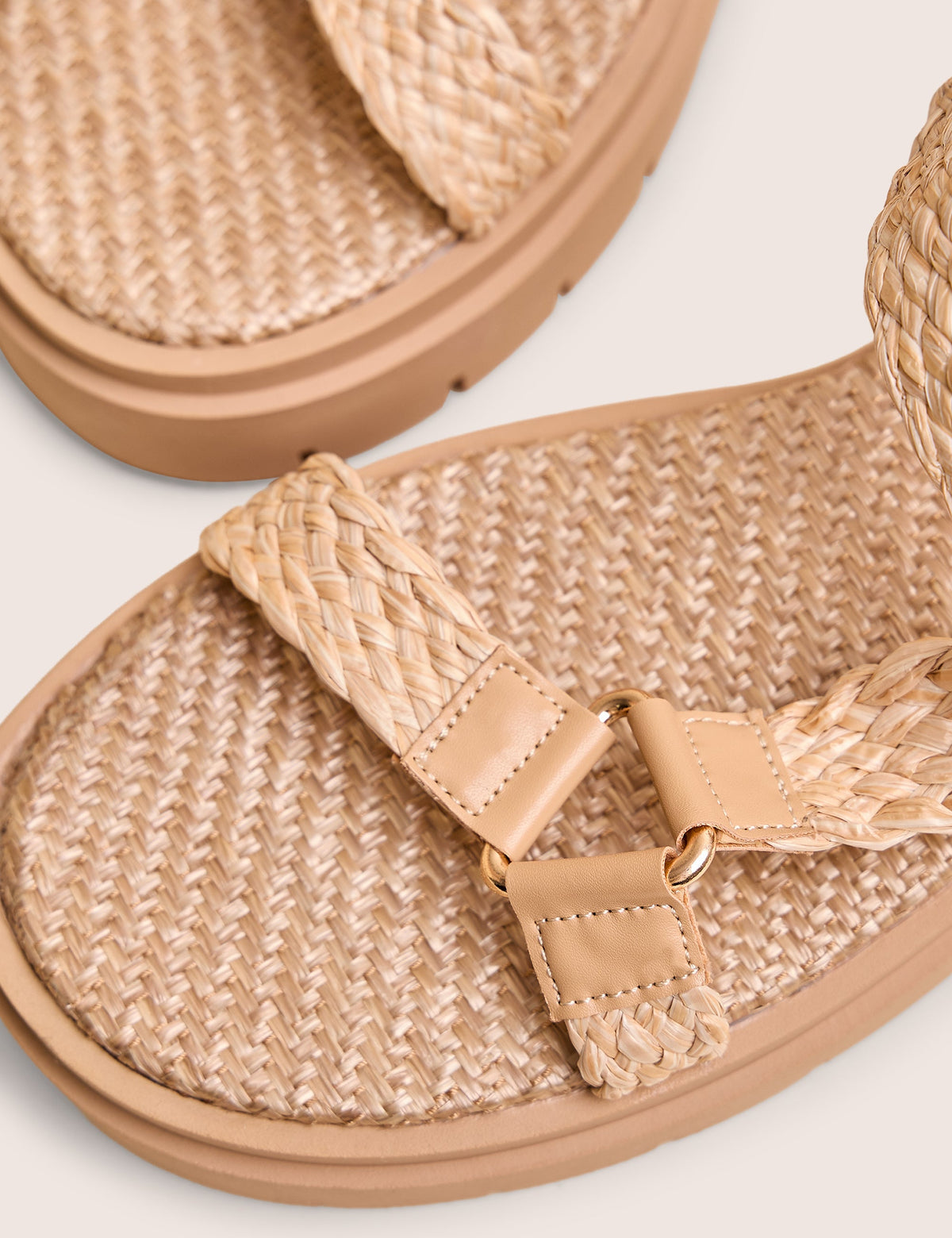 Hazard Natural Raffia Chunky Dad Sandals
