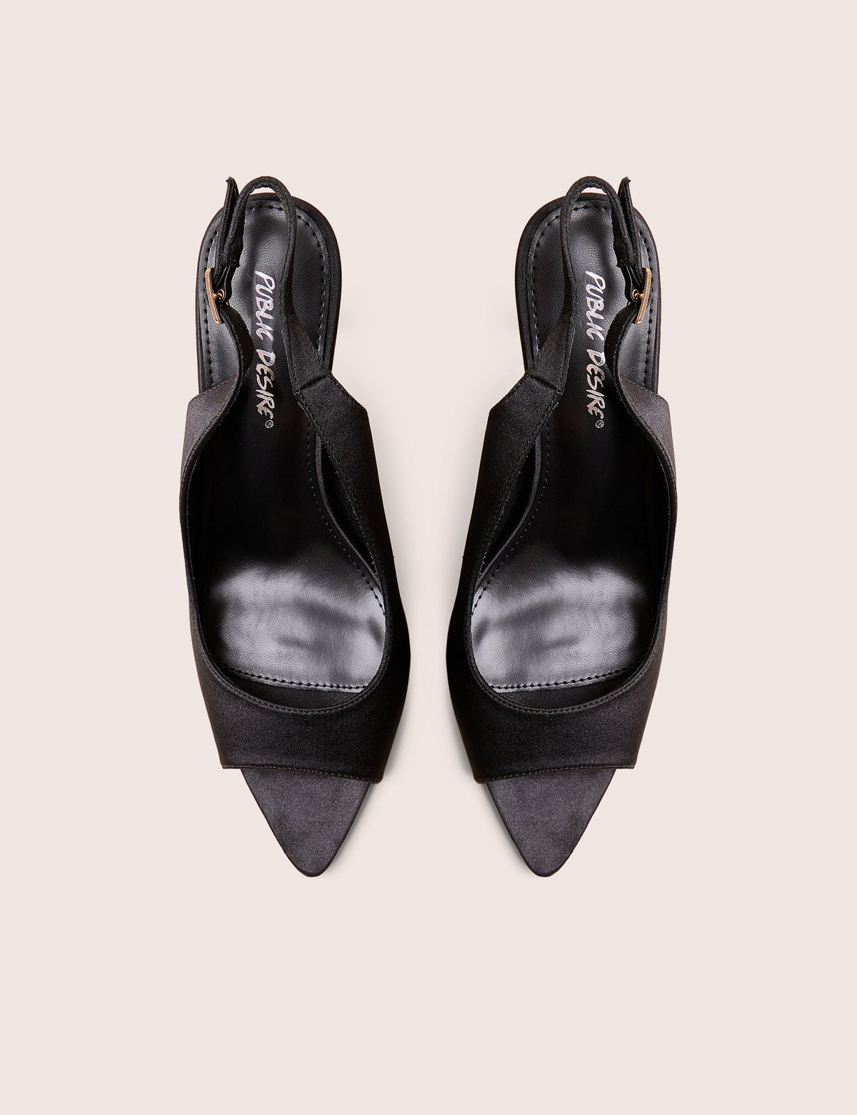 Reigns Black Peep Toe Court Heels