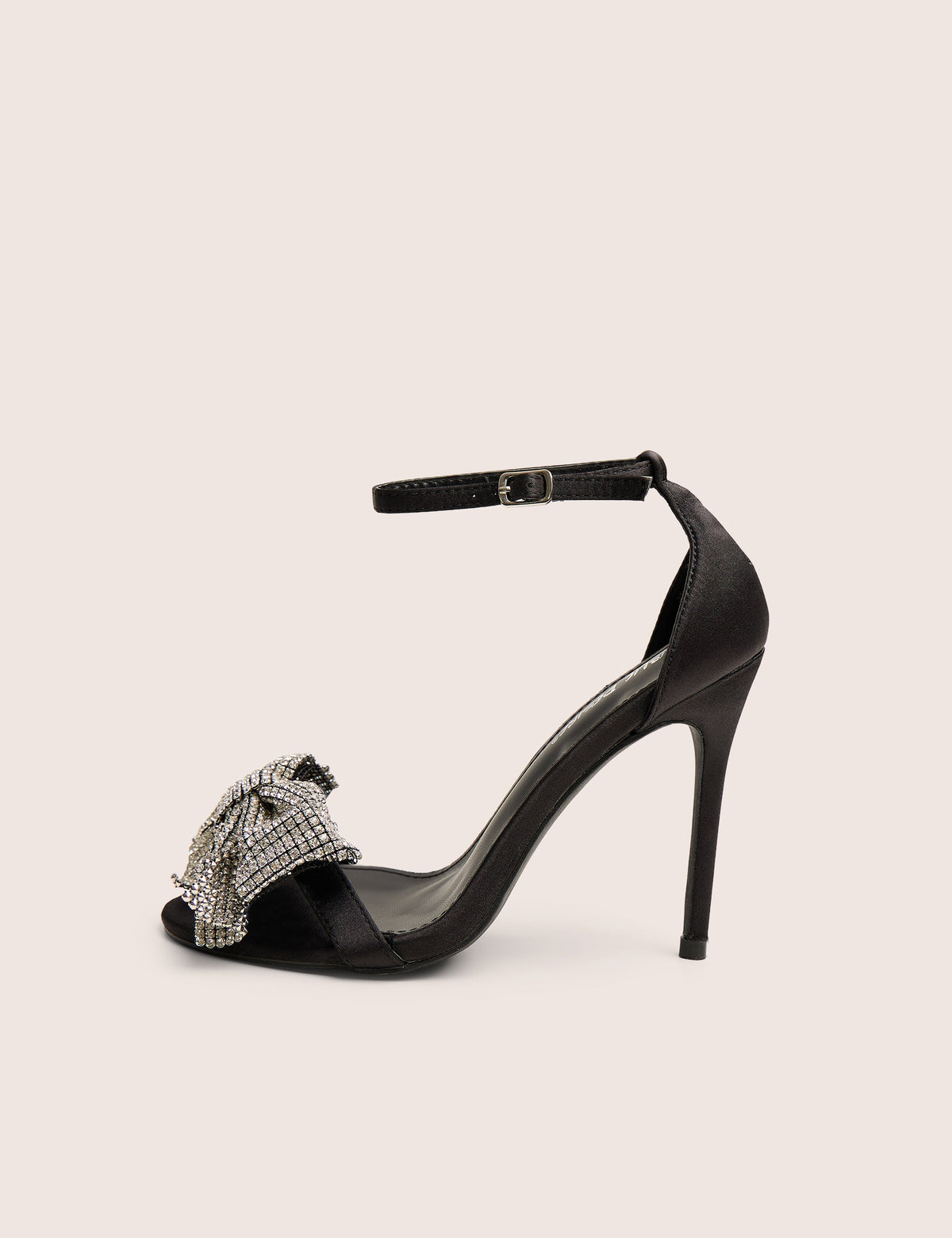 Vermillion Black Bow Detail Round Toe Stiletto Heels