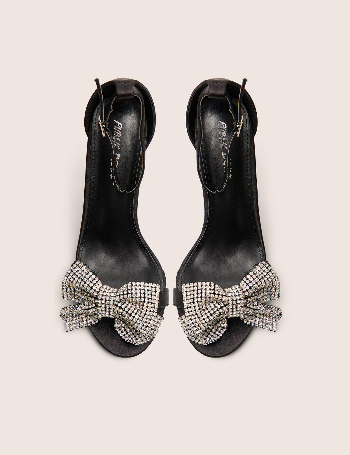 Vermillion Black Bow Detail Round Toe Stiletto Heels
