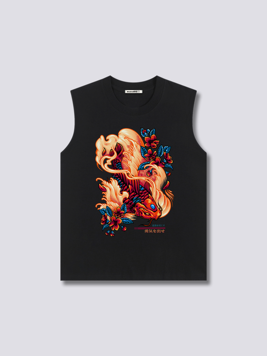 Front Print - Red Koi Tank Top
