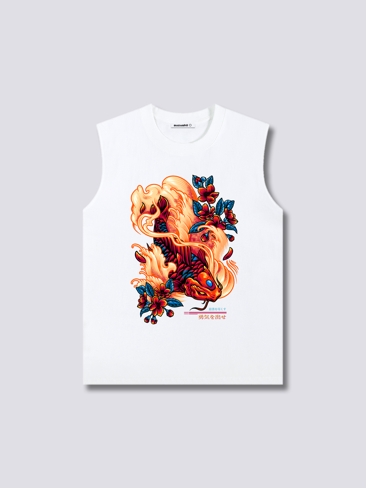 Front Print - Red Koi Tank Top