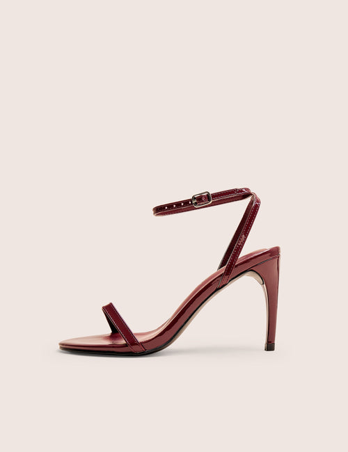 Selene Burgundy Patent Curved Heels Barely There