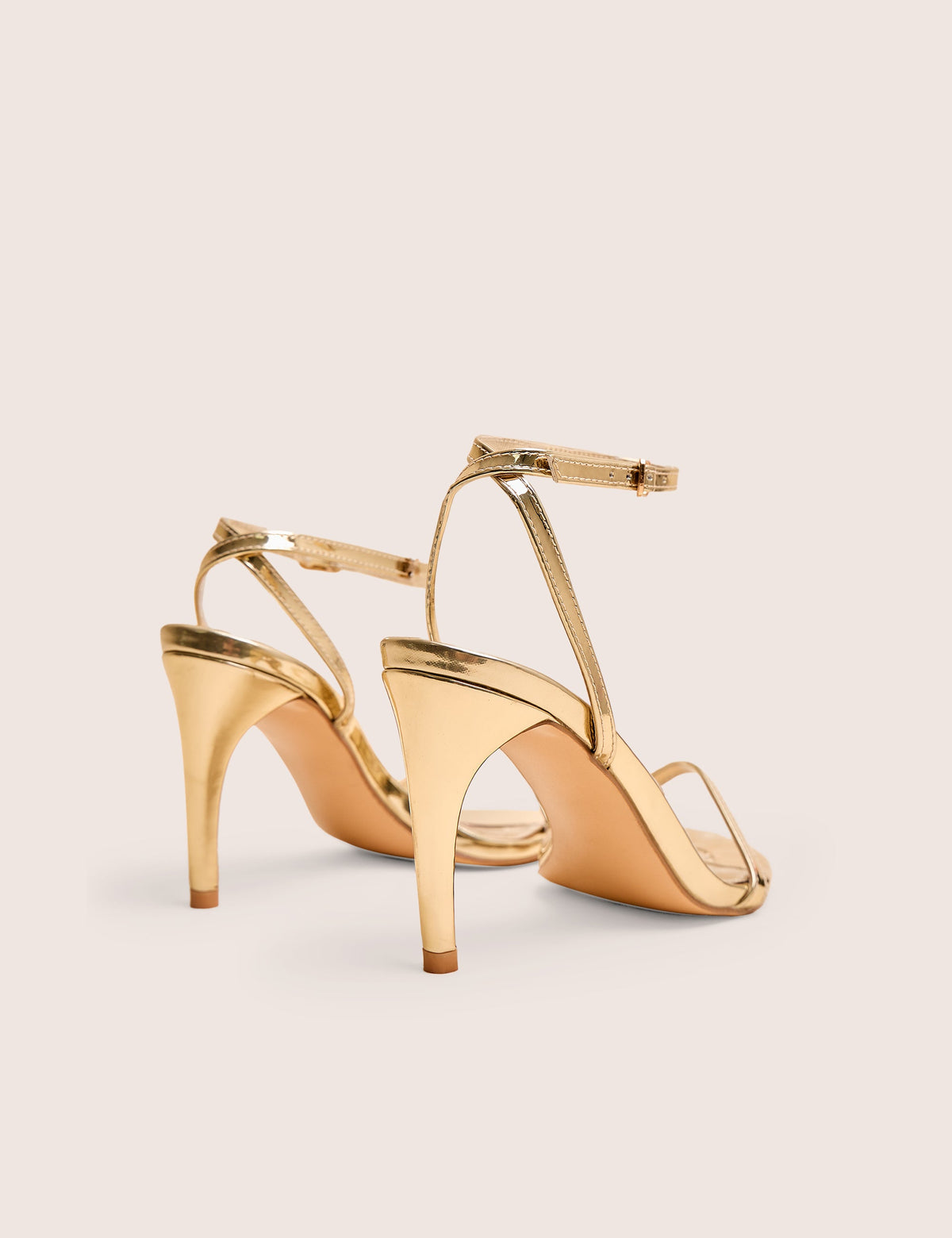 Selene Gold Curved Heels Barely There