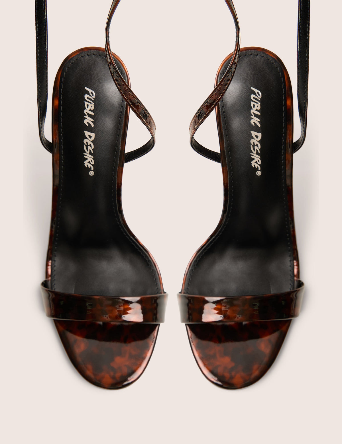 Soho Tortoise Print Barely There Strappy Stiletto Heels