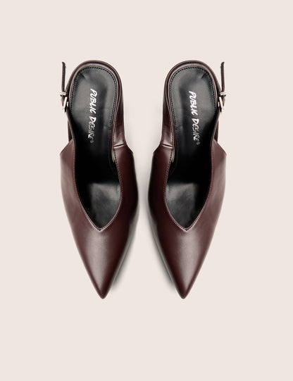 Tatti Burgundy Slingback Court Heel