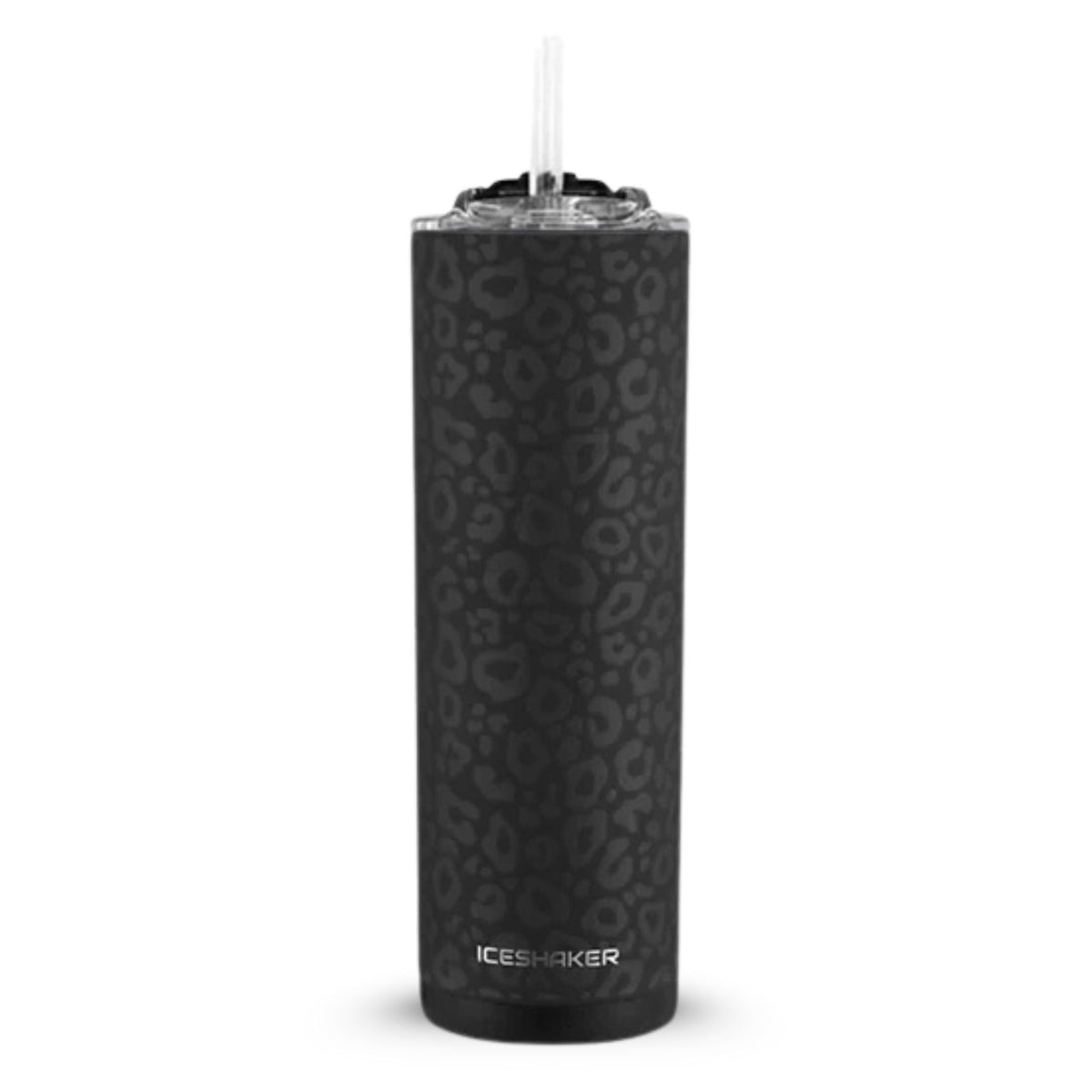 20oz Skinny Tumbler - Black Leopard