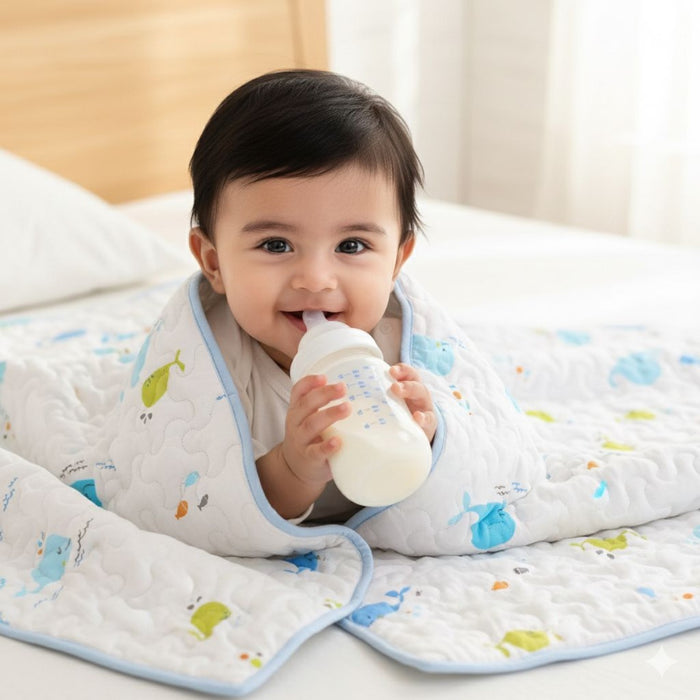 Ac Quilt Blanket cum Bedspread | 0-3 Years | 100X120 cm | Machine Washable | Pack of 1
