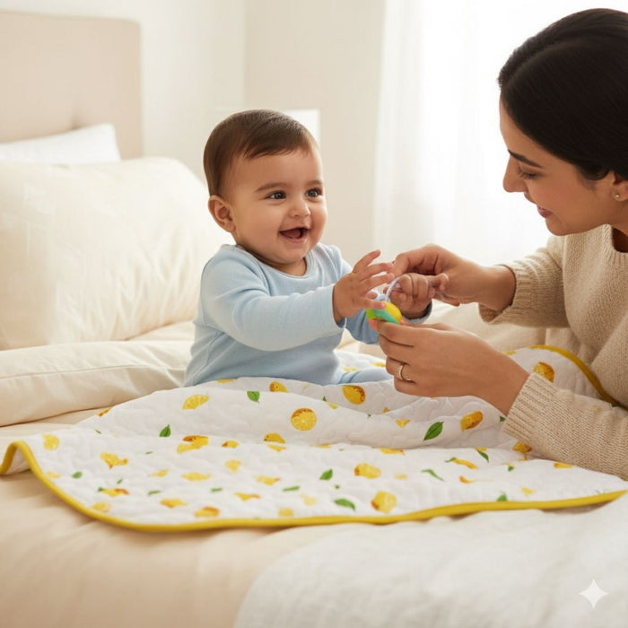 Ac Quilt Blanket cum Bedspread | 0-3 Years | 100X120 cm | Machine Washable | Pack of 1