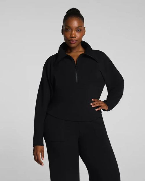 Airessentials French Rib Half Zip (Very Black)