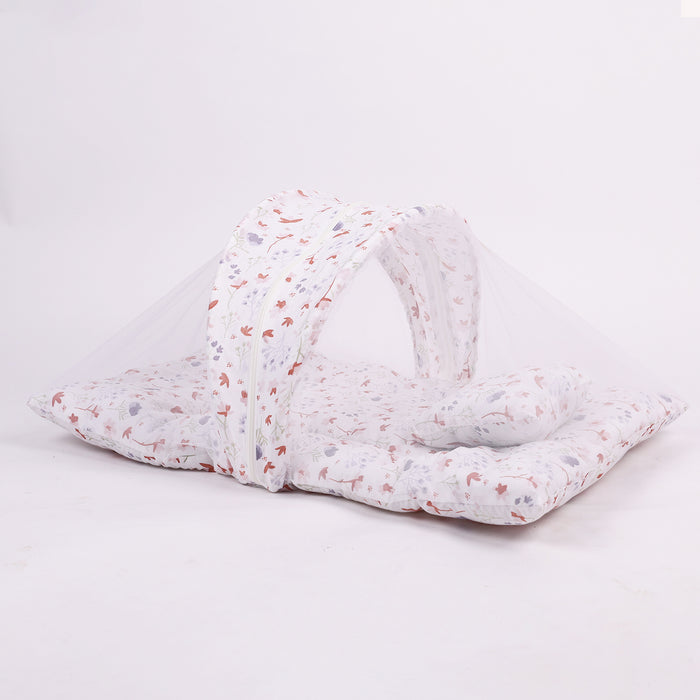 Baby Bedding Set | Mosquito Net, AC Quilt & Sleeping Bag | Blossom | Pack of 3