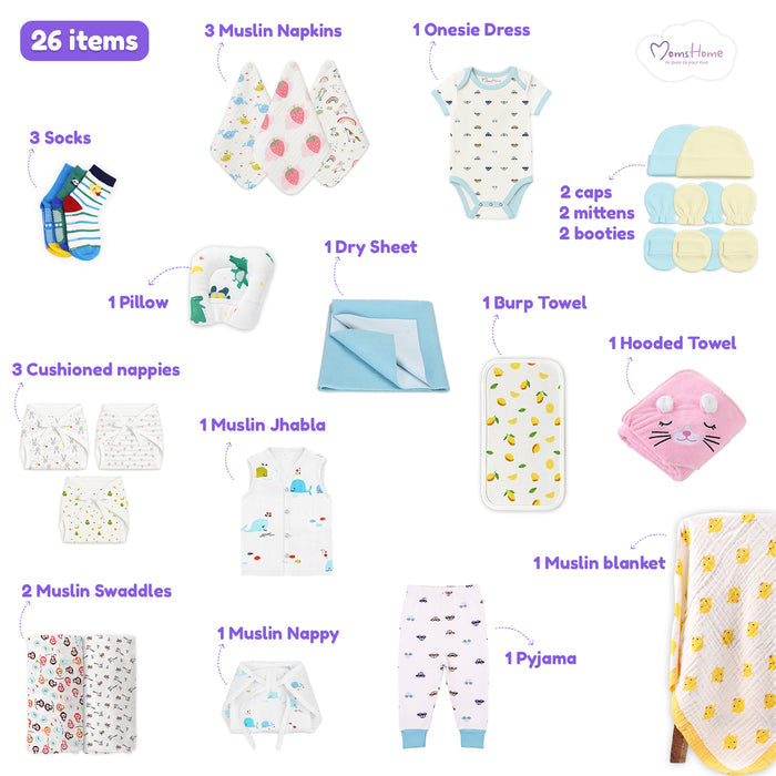 Baby Essential Gift set | Blue | 26 Item