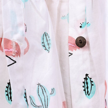 Baby Girl Organic Cotton Sleeveless Frock | Flamingo