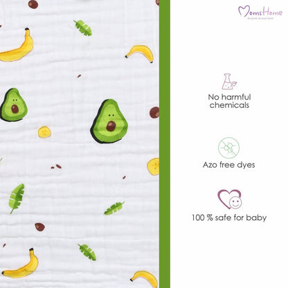 Baby Muslin 6 Layer Muslin blanket Cum Towel -100 x100 cm - 0-3 Years - Car