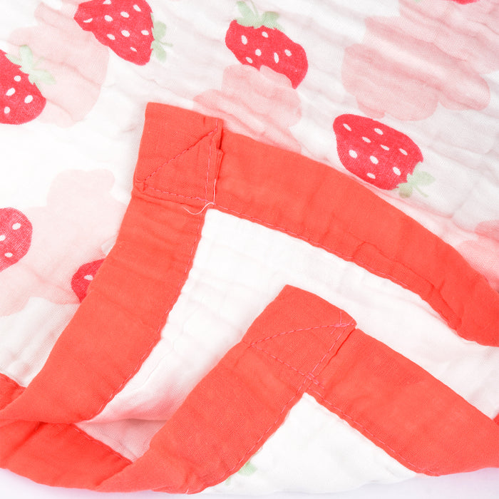 Baby Muslin Blanket 6 Layer - 100X100 CM - Pack Of 1 Strawberry