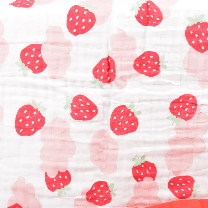 Baby Muslin Blanket 6 Layer - 100X100 CM - Pack Of 1 Strawberry
