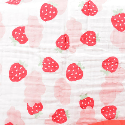 Baby Muslin Blanket 6 Layer - 100X100 CM - Pack Of 1 Strawberry