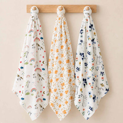 Baby Muslin Swaddle - 100x100 cm- Pack of 3