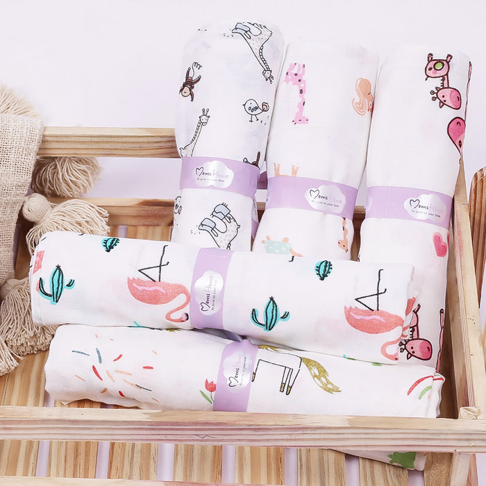 Baby Muslin Swaddle -100x100 cm - Pack of 5 - Animal