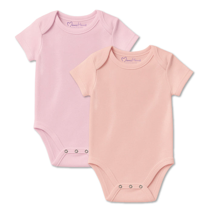 Baby Onesie | Organic Cotton | Peach, Pink  | Pack of 2
