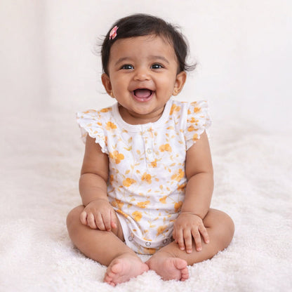 Baby Organic Cotton Onesie | Bloom & Little Heart | Pack of 2
