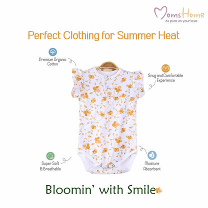 Baby Organic Cotton Onesie | Bloom & Little Heart | Pack of 2