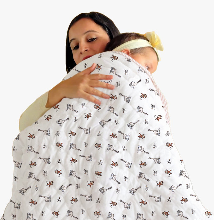 Baby Quilt - Jungle Safari Print- 0-5 Years - 100*150* 5 Cms