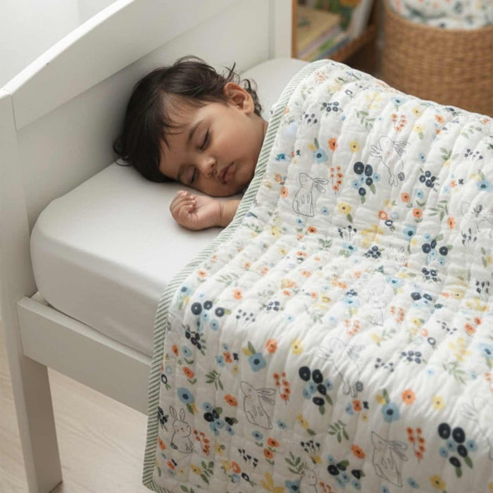 Baby Quilt Organic Cotton | Blanket | 100x150 CM | 0-5 Year | Pack of 1