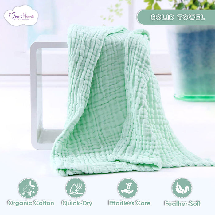 Baby Super Soft Absorbent Muslin 6 Layer wash Towel-100X100 CM | 0-3 Years | White