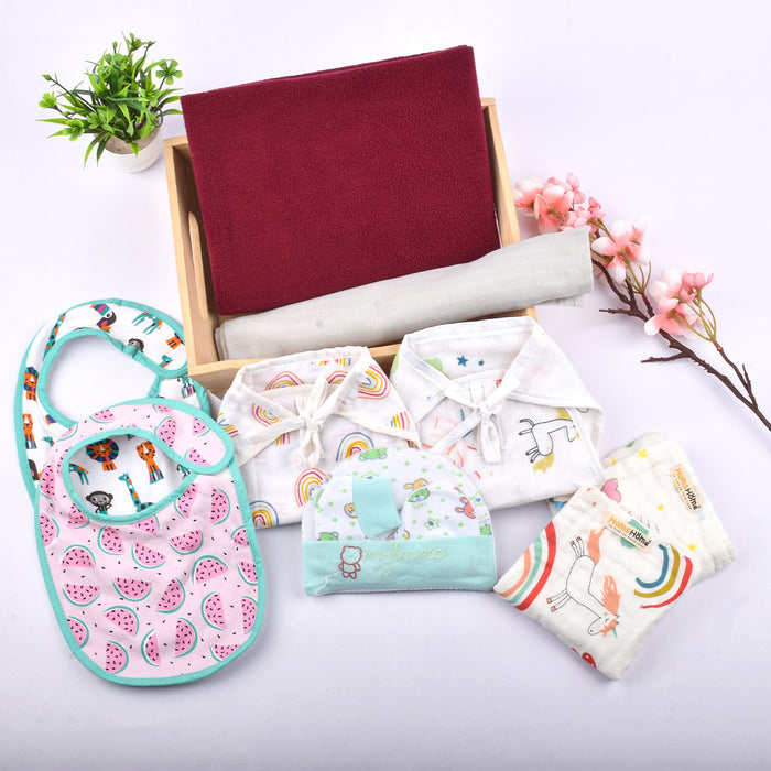 Baby Unisex  Cotton Nappy Time Combo - Multicolor -11 Items
