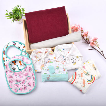 Baby Unisex  Cotton Nappy Time Combo - Multicolor -11 Items