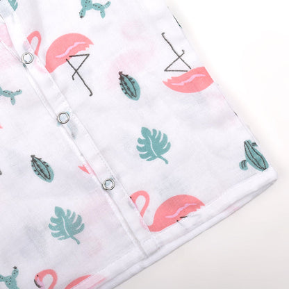Baby Unisex Organic Cotton Muslin Full Sleeves Jhabla | Whale, Flamingo | Pack of 2