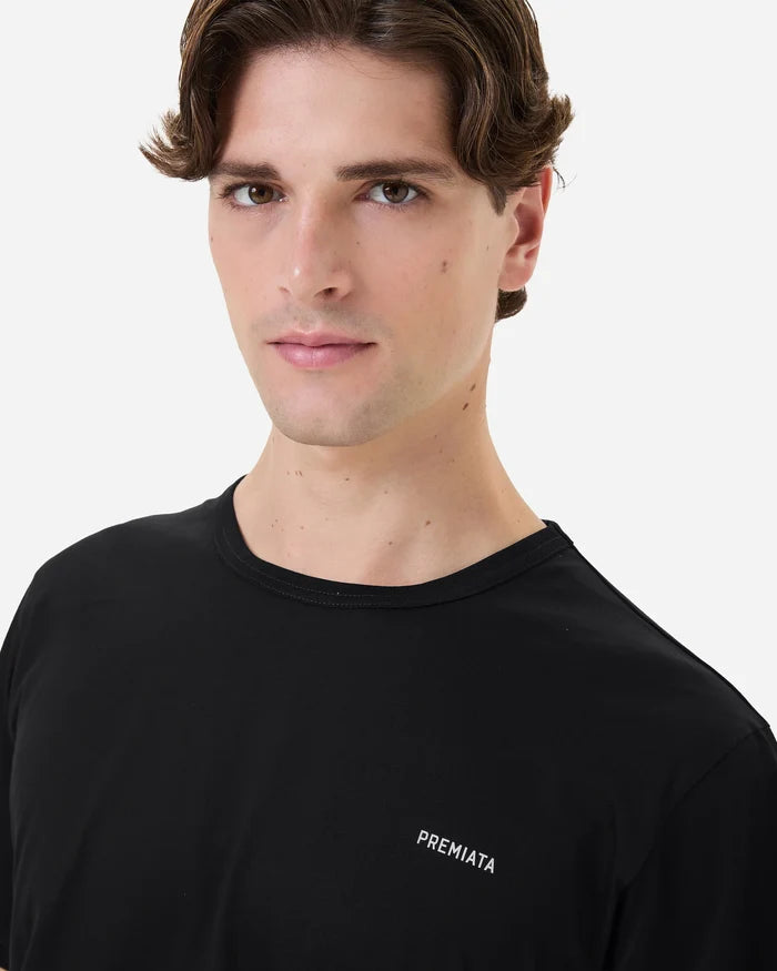 Black Cotton Small Logo T-Shirt