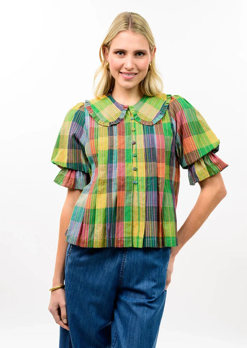 Blocks of Plaid Top (Multi)