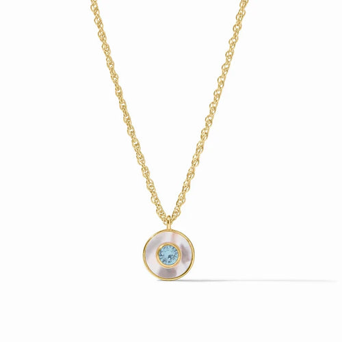 Colette Circle Delicate Necklace (Chalcedony Blue)