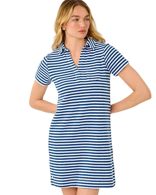 Dune Dress (Starlight Navy St. Tropez Stripe)