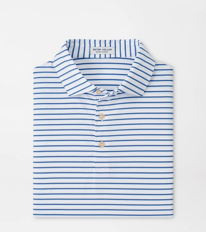 Dunnes Performance Jersey Polo (White/Windsor Blue)