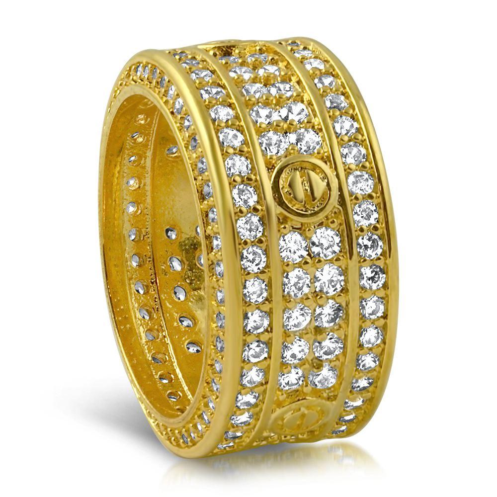Eternity Band Flathead CZ Gold Bling Bling Ring