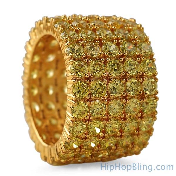 Fat 5 Row 360 Eternity Lemonade Bling Bling Ring