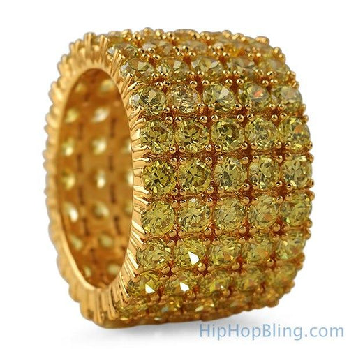 Fat 5 Row 360 Eternity Lemonade Bling Bling Ring