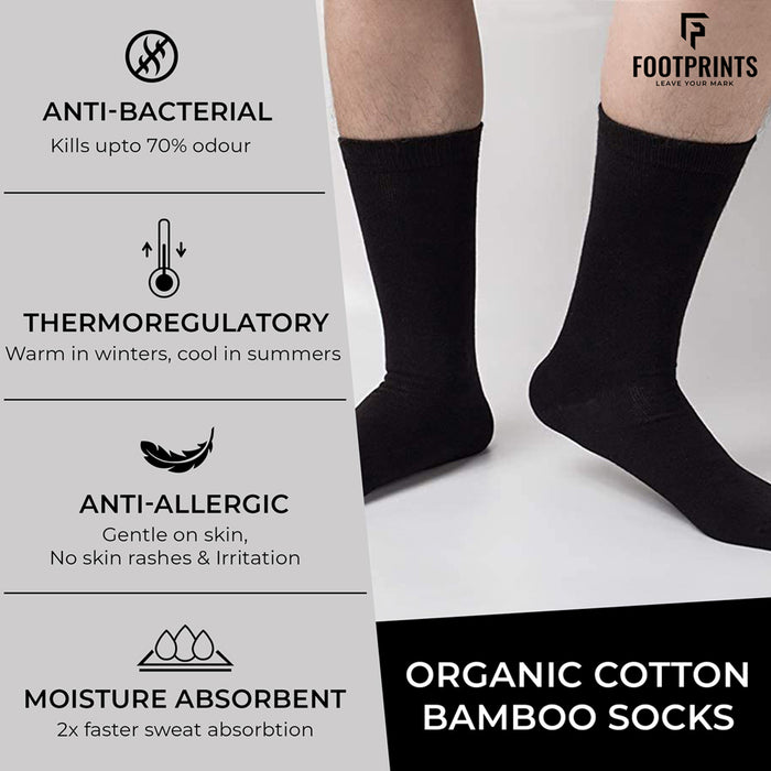 FOOTPRINTS Unisex Solid Cotton Formal & Ankle-Length Socks -Pack Of 3
