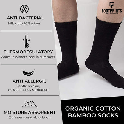 FOOTPRINTS Unisex Solid Cotton Formal & Ankle-Length Socks -Pack Of 3