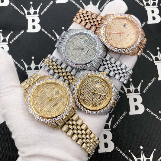 Full Bustdown Jubilee Iced Out Watch 4 Colors