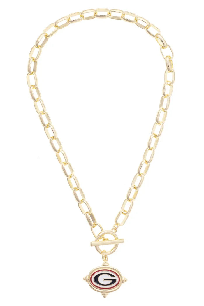 Georgia Bulldog Logo Intaglio Necklace